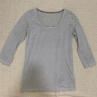 シップス(SHIPS)のSHIPS グレーと白のボーダーカットソー(カットソー(長袖/七分))