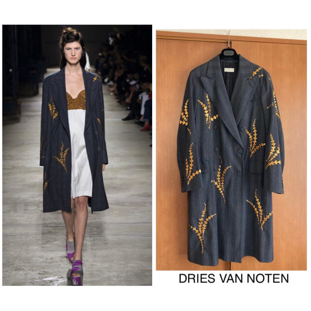 16AW DRIES VAN NOTEN RUNWAY ベルベットガウンコート