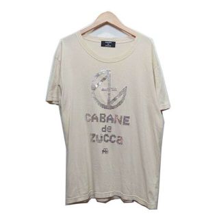 カバンドズッカ(CABANE de ZUCCa)のCABANE de ZUCCA 半袖　ロゴ　Tシャツ　ベージュ　M(Tシャツ/カットソー(半袖/袖なし))