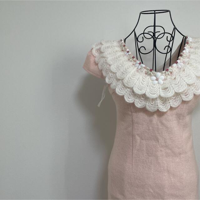 Riage リアージュ ウール ビジュー ミニドレス レディースのフォーマル/ドレス(ミニドレス)の商品写真
