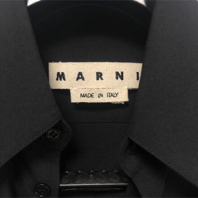マルニ marni トロピカルウールシャツ 44 黒 ブラック