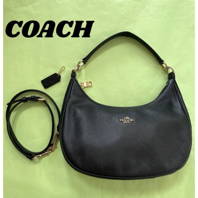 通学COACH♥︎2WAYショルダーバッグ♥︎F38250 ホーボー 黒 三日月型