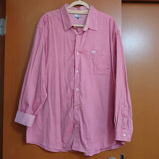 メンズ CREW 長袖シャツ 5L 赤 ピンク(シャツ)