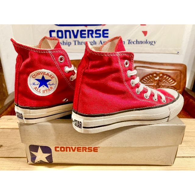 CONVERSE - ☆80s!USA!レア!コンバース オールスター 赤 銀箱 CONVERSE - ☆80s!USA!レア!コンバース オールスター 赤 銀箱