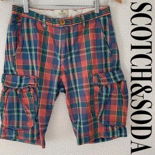 スコッチアンドソーダ(SCOTCH & SODA)のSCOTCH&SODA スコッチアンドソーダ　カーゴ　ハーフパンツ　チェック柄(ショートパンツ)