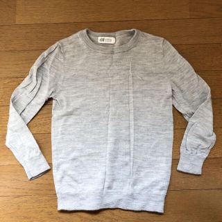 エイチアンドエム(H&M)のH&M キッズ　グレー　Vネック　ニット セーター(ニット)