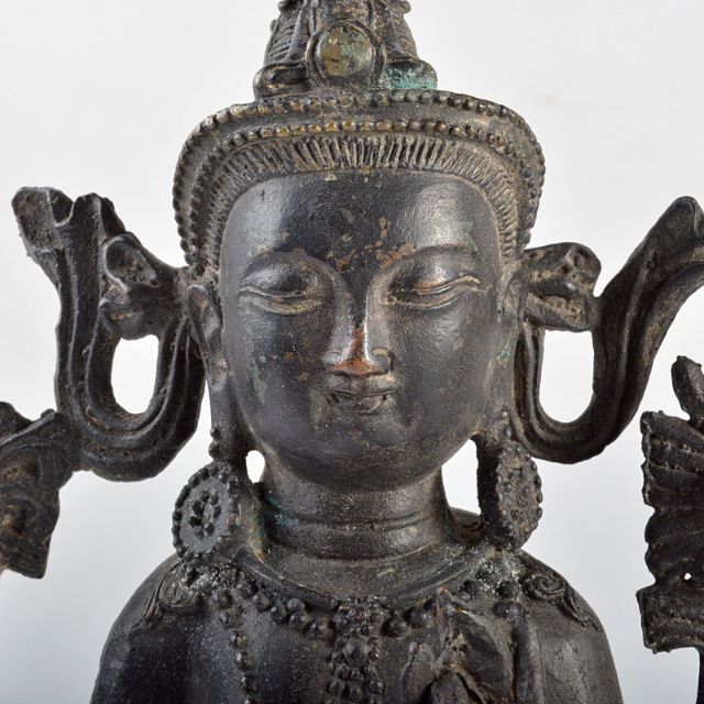 センスのいい お歳暮 仏教美術 古銅 R4347 M 置物 仏像 チベット仏 工芸品