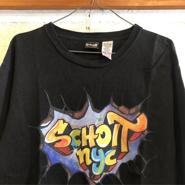 schott(ショット)のschott ショット黒 ブラック ロンティー Lサイズ メンズのトップス(Tシャツ/カットソー(七分/長袖))の商品写真