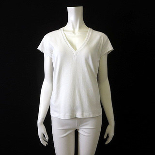 マディソンブルー(MADISONBLUE)のマディソンブルー カットソー Tシャツ Vネック 半袖 XS 0 白 ホワイト(Tシャツ(半袖/袖なし))
