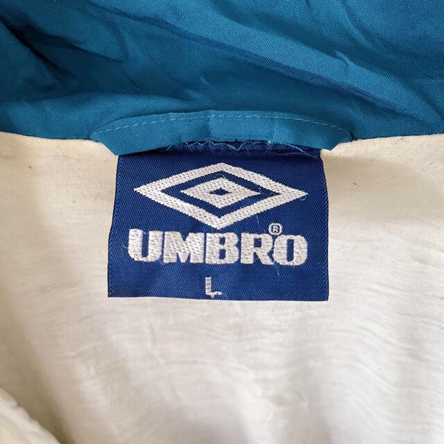 UMBRO(アンブロ)の90s アンブロ メンズ ナイロンジャケット 緑 白 切替 L 古着 メンズのジャケット/アウター(ナイロンジャケット)の商品写真