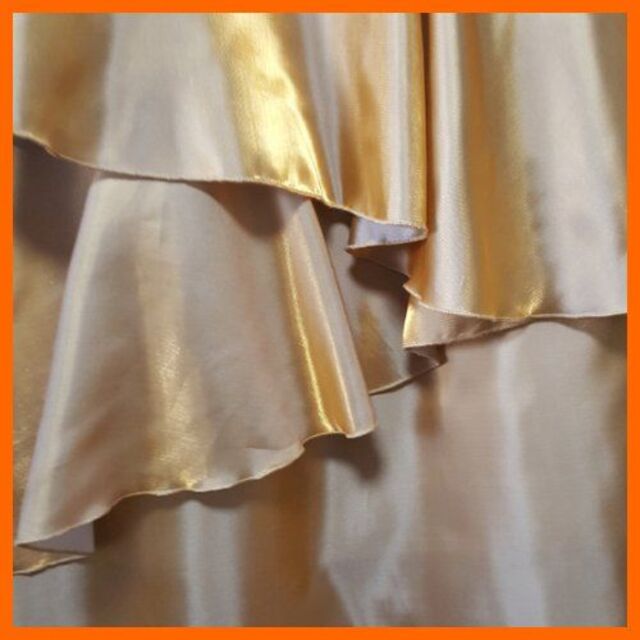 ■新品■ 幅広肩紐胸スパンフラワー姫ドレス【ゴールド】1860184 3