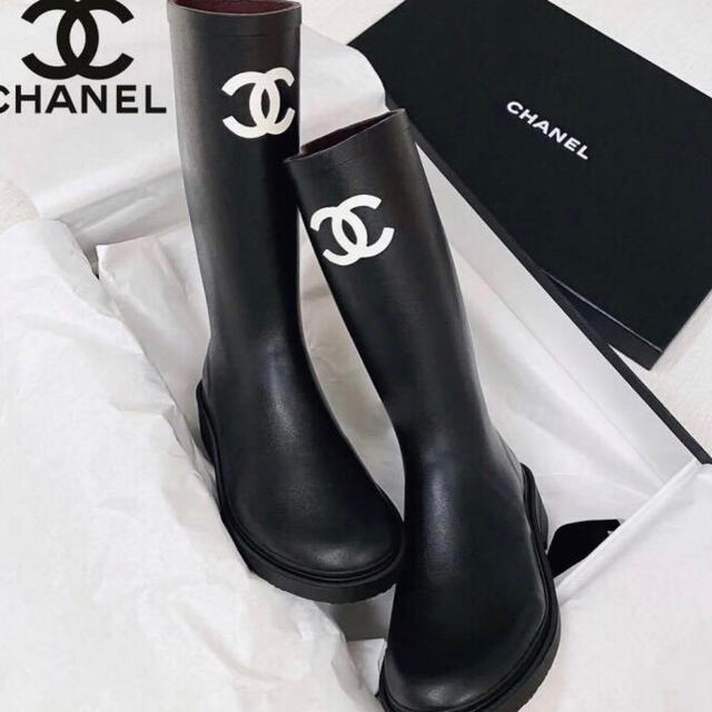 男女兼用 CHANEL 【入手困難】シャネル CHANEL レインブーツ サイズ37 顧客販売のみ レインブーツ/長靴 