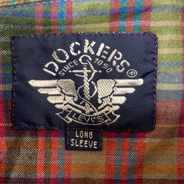 Levi's(リーバイス)の【DOCKERS】(ドッカーズ) マルチカラー長袖チェックシャツ XL US古着 メンズのトップス(シャツ)の商品写真