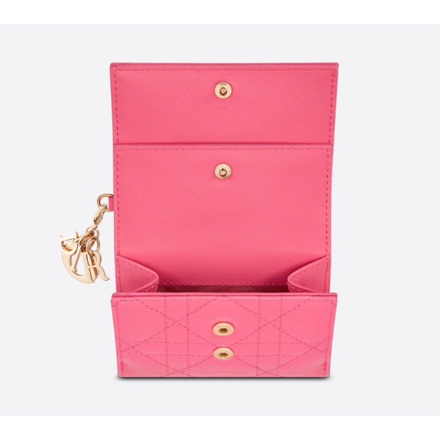 Christian Dior - 完売 新品 Dior レディディオール 折りたたみ 財布 ピオニー ピンク