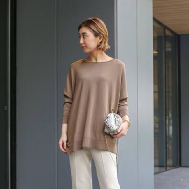 Deuxieme Classe SUVINコットンボートワイドプルオーバー トップス Deuxieme Classe SUVINコットンボートワイドプルオーバー トップス