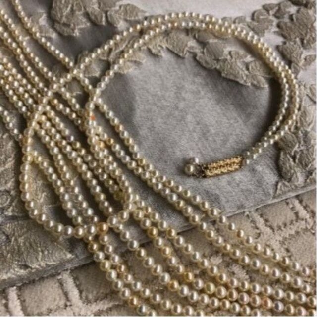 Victorian box Ivory&Gold Pearl Necklace