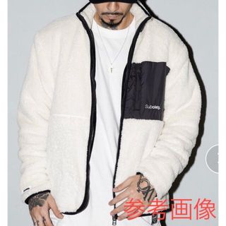 サブサエティ(Subciety)のXL 新品 Subciety ボアフリースジャケット アイボリー ボアジャケット(ブルゾン)