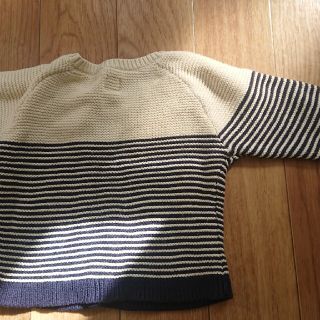 ベビーギャップ(babyGAP)のbaby gap 紺×白ボーダーコットンニット size12～18(ニット/セーター)