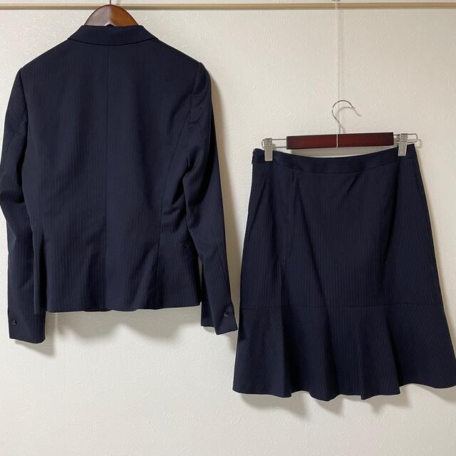 【超美品】LES MUES スカートスーツ M 通勤 OL ネイビー 春秋冬