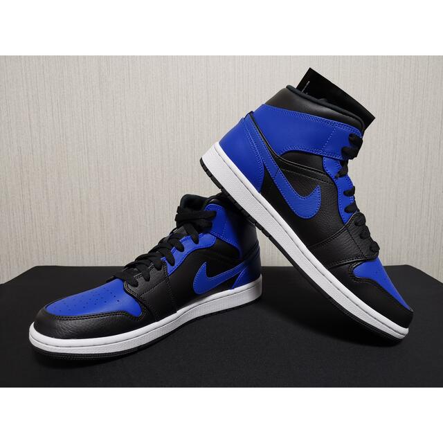 新品NIKE AIR JORDAN1 MID BLACK HYPER ROYAL