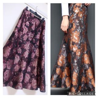 フレイアイディー(FRAY I.D)のmonamour 【 flower jagard mermade skirt 】(ひざ丈スカート)