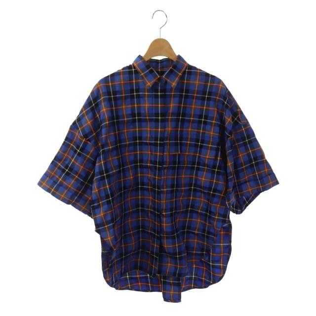 エンフォルド　T/C CHECK 5分袖ワイドSH