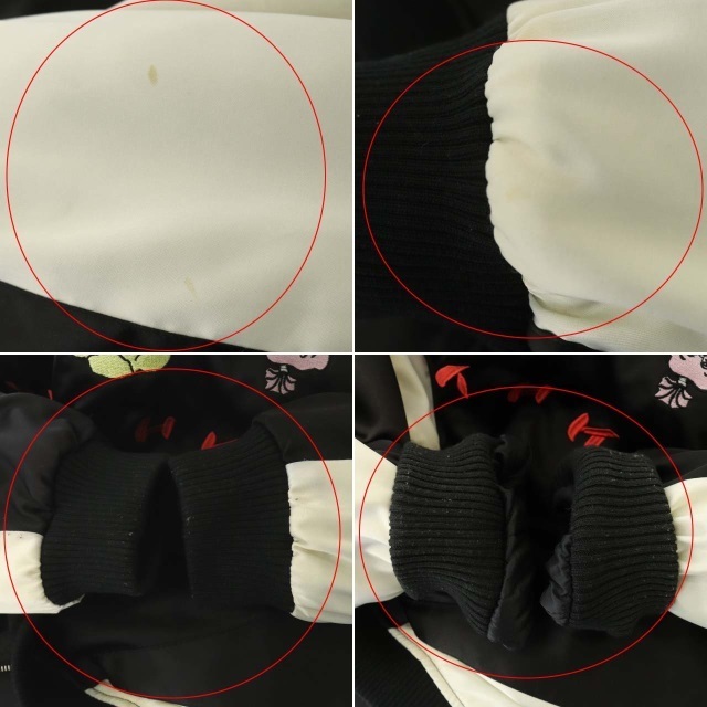PUNYUS(プニュズ)のプニュズ ロングスカジャン ブルゾン コート 中綿 ジップアップ 3 黒 白 レディースのジャケット/アウター(スカジャン)の商品写真