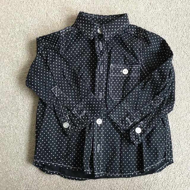 MARKEY'S(マーキーズ)のドットワイシャツ　80cm キッズ/ベビー/マタニティのベビー服(~85cm)(シャツ/カットソー)の商品写真