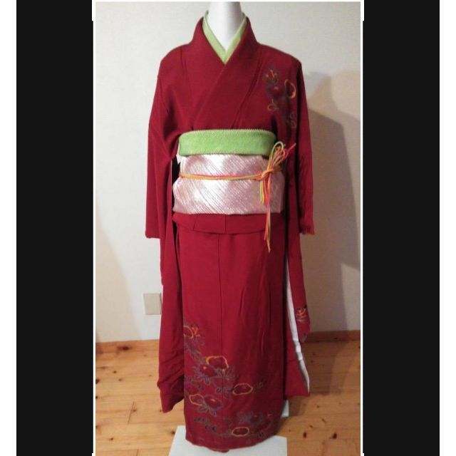 振袖 仕立上り 未使用 正絹 えんじ色 赤 成人式 卒業式 結婚式 | www