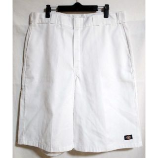 ディッキーズ(Dickies)のW36 美品 ディッキーズ ルーズフィット ワイドショーツ 白 ハーフパンツ (ショートパンツ)