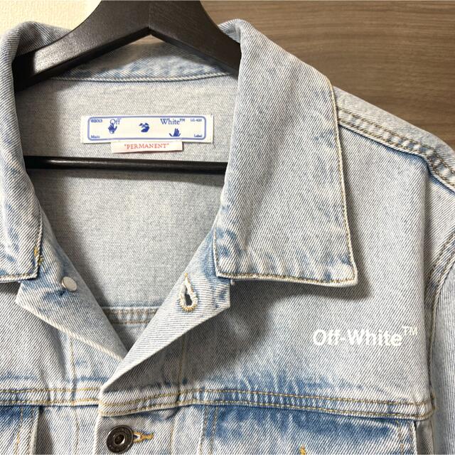 新品級 入手困難★Off-White デニムジャケット 38 クロスアロー 花柄