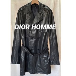 ディオールオム(DIOR HOMME)のディオールオム【カーフレザー】トレンチコート　高級レザークリーニング済み(レザージャケット)