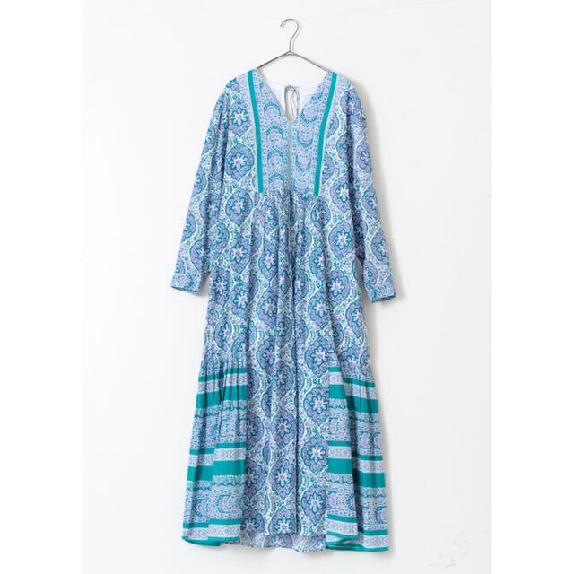 Cotton Voile Arabesque Print Dress（グリーン）