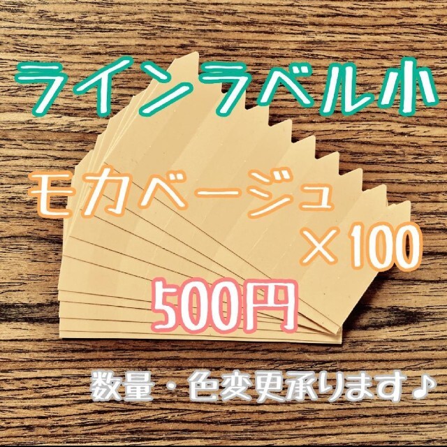 ラインラベル 小 100枚 茶 園芸ラベル カラーラベル 多肉植物 エケベリア ハンドメイドのフラワー/ガーデン(その他)の商品写真