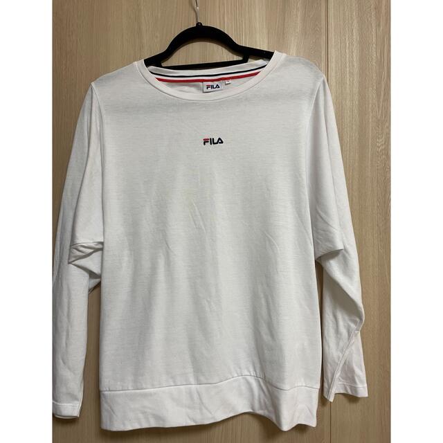 FILA(フィラ)の(ほママ様用)FILA 長袖白Tシャツ(Lサイズ) レディースのトップス(Tシャツ(長袖/七分))の商品写真