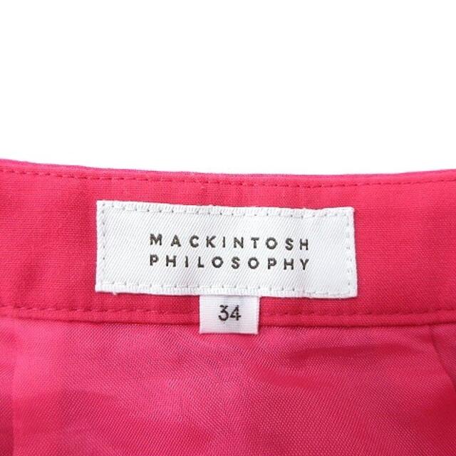 MACKINTOSH PHILOSOPHY(マッキントッシュフィロソフィー)のマッキントッシュフィロソフィー ギャザースカート ひざ丈 34 ピンク 蛍光色 レディースのスカート(ひざ丈スカート)の商品写真