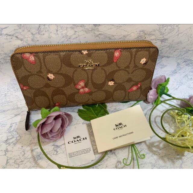 ⭐︎新品未使用⭐︎正規品 COACH コーチ 長財布 バタフライ/ブラウン ...