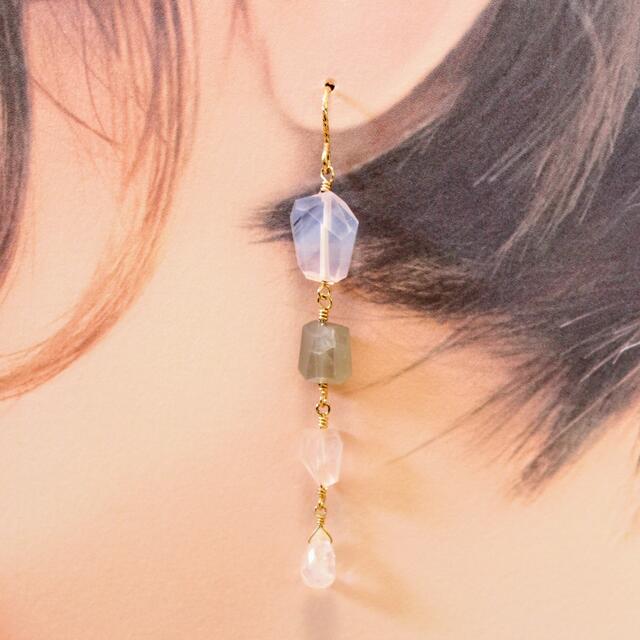 ピアス No.79 3連ジルコニア フープピアス S925 ゴールド No.79