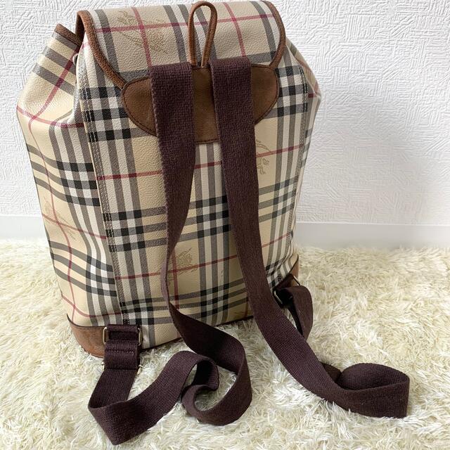 BURBERRY(バーバリー)のバーバリーズ　リュック　ノバチェック　巾着　PVC　レザー　茶色　ロゴプレート レディースのバッグ(リュック/バックパック)の商品写真