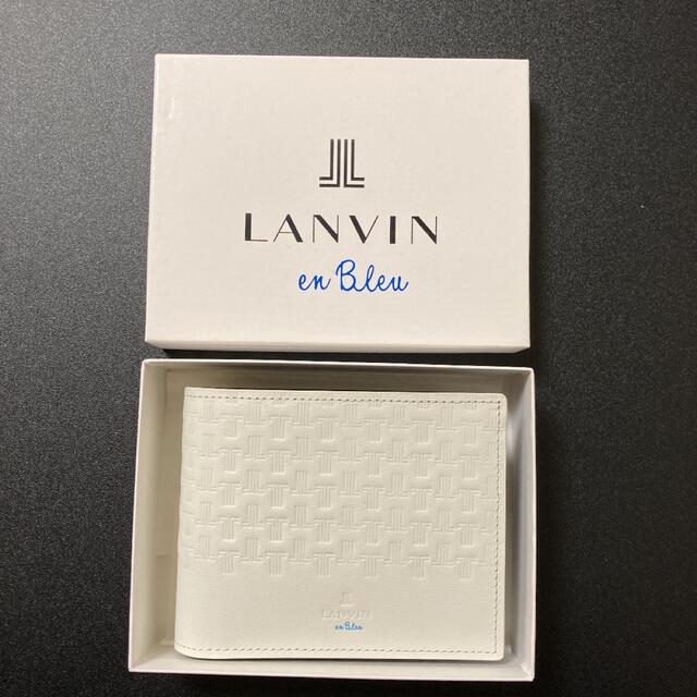 【新品】メンズ 折り畳み財布 LANVIN en Bleu約80g素材｜牛革仕様｜内側
