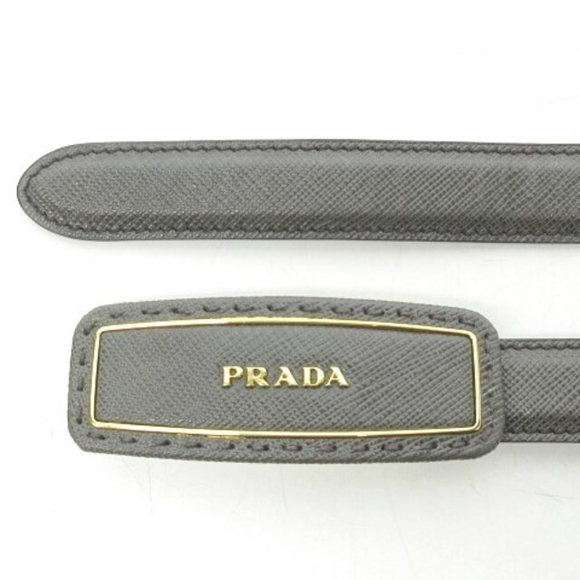 PRADA(プラダ)のプラダ PRADA ロゴバックル ベルト ゴールド金具 グレージュ 34/85 レディースのファッション小物(ベルト)の商品写真