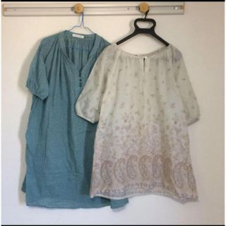 ショコラフィネローブ(chocol raffine robe)の☆プロフ必読☆ 2枚セット 水玉ワンピース ペイズリー柄ワンピース(ひざ丈ワンピース)