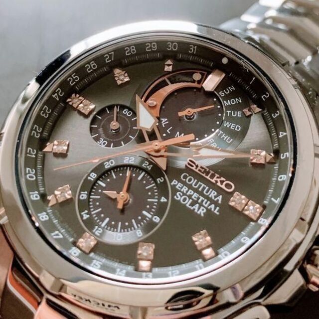 【新品】セイコーSEIKO上級コーチュラ クロノグラフ ソーラー メンズ腕時計