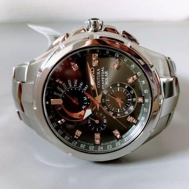 【新品】セイコーSEIKO上級コーチュラ クロノグラフ ソーラー メンズ腕時計