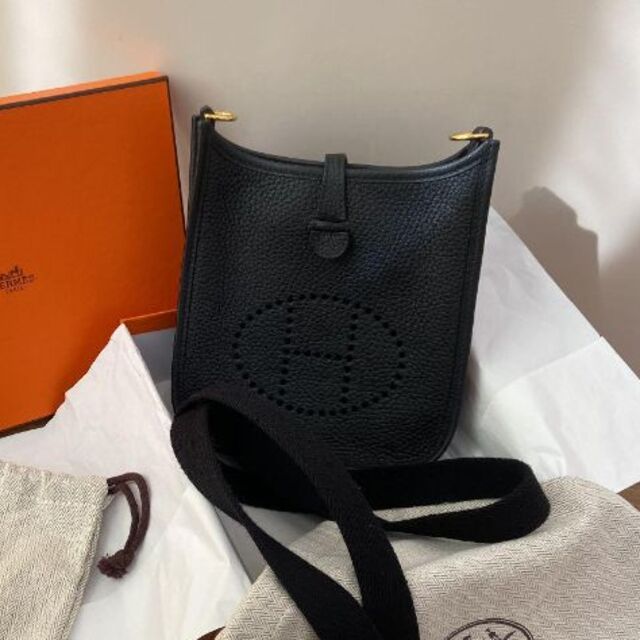 HERMES エルメス エブリンTPM ミニ 黒ノワール ゴールド金具 エブリン