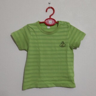 イオン(AEON)の黄緑 ボーダー Tシャツ イカリ size80(Ｔシャツ)