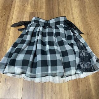 millefille closet　チェック柄スカート　レッド×ネイビー　M