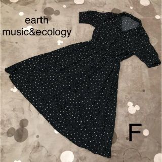 アースミュージックアンドエコロジー(earth music & ecology)のブラックドットワンピース(ロングワンピース/マキシワンピース)