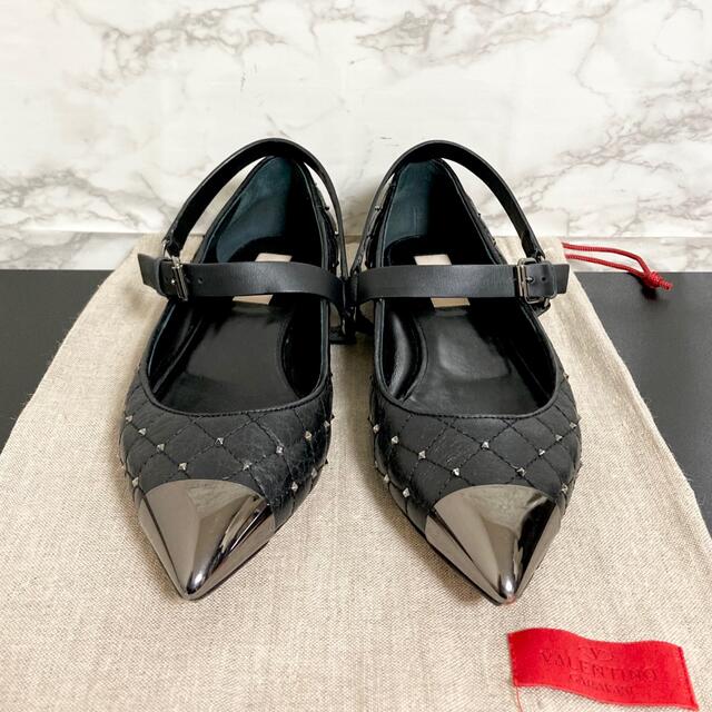 【美品 18SS】VALENTINO ロックスタッズスパイクバレリーナ