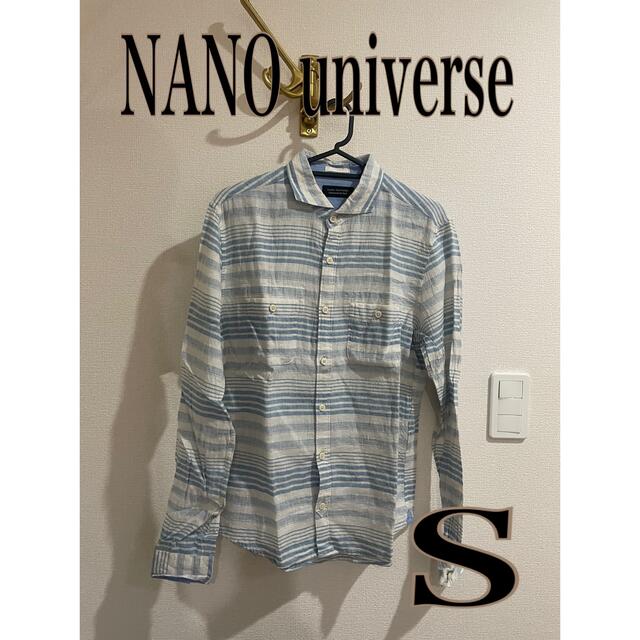 nano・universe(ナノユニバース)のナノユニバース　nano universe シャツ　麻　ボーダー　ブルー　コット メンズのトップス(シャツ)の商品写真